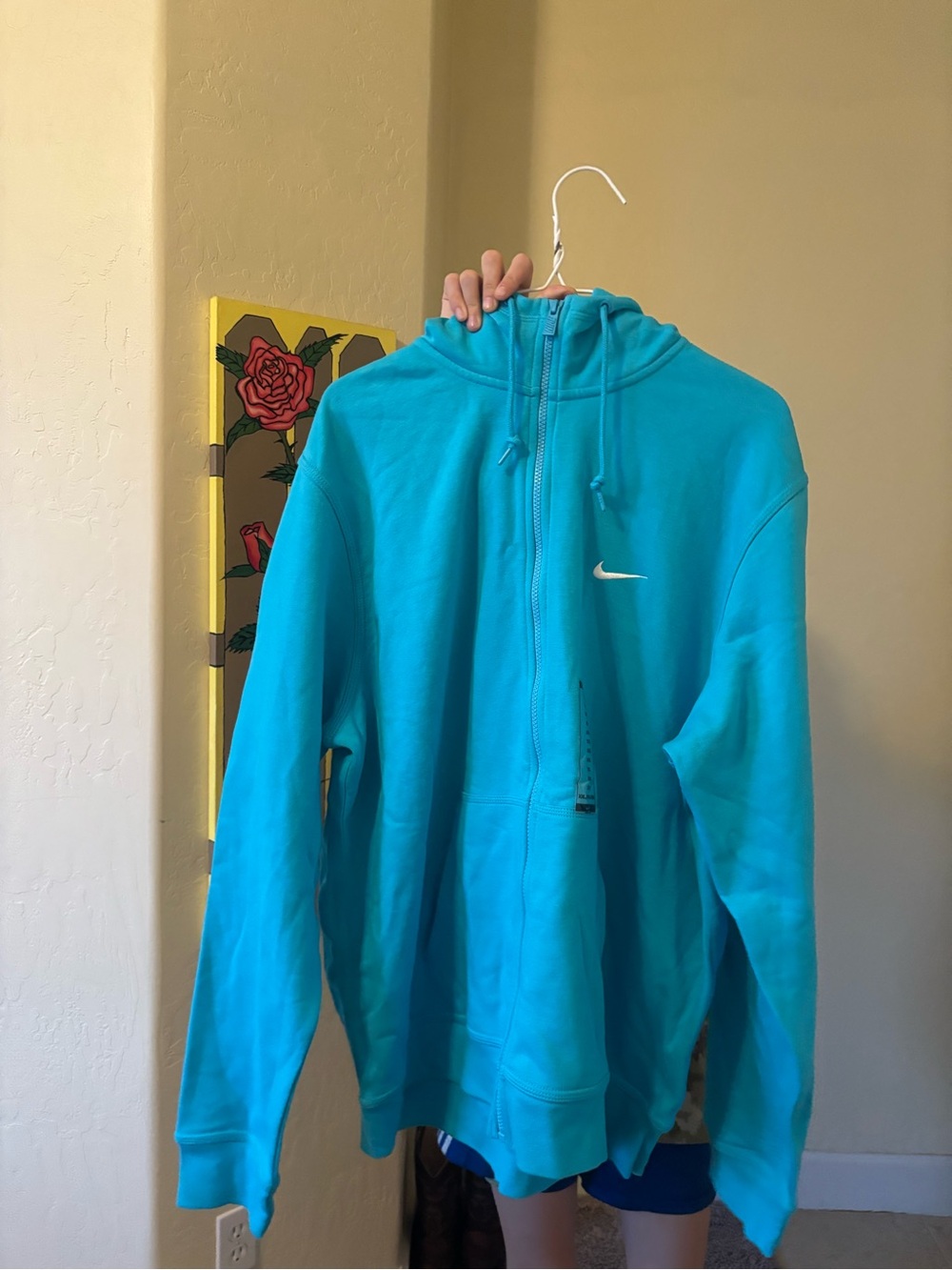 Nike Turquoise Hooded Zip-Up Sweatshirt